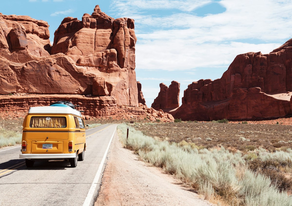 Desert road through wild west frontier for domain pioneers